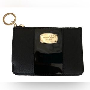 Michael Kors Met Center Stripe Black and Gold coin pouch!!!